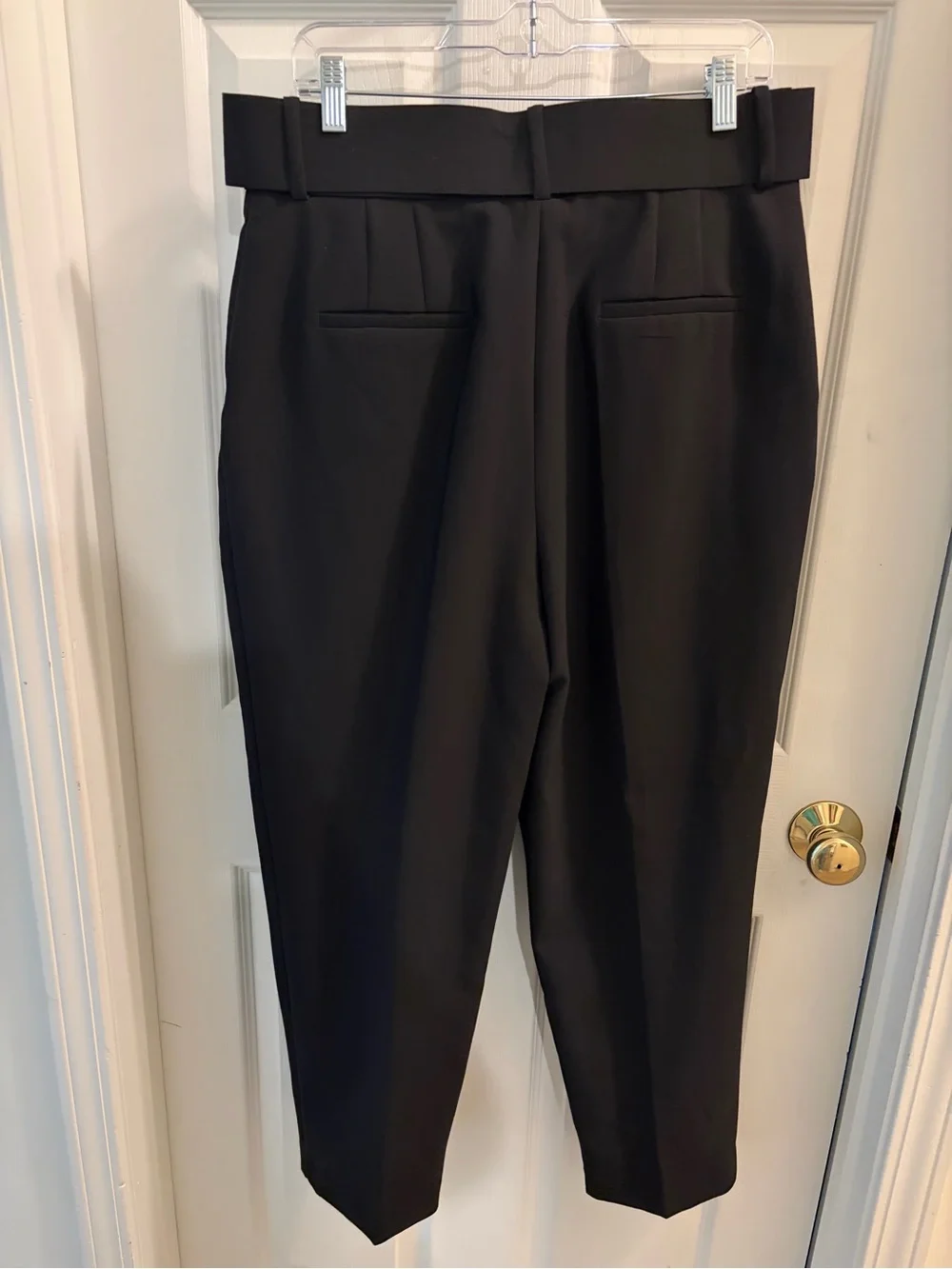 Zara Black High-Waist Belted Dress Pants